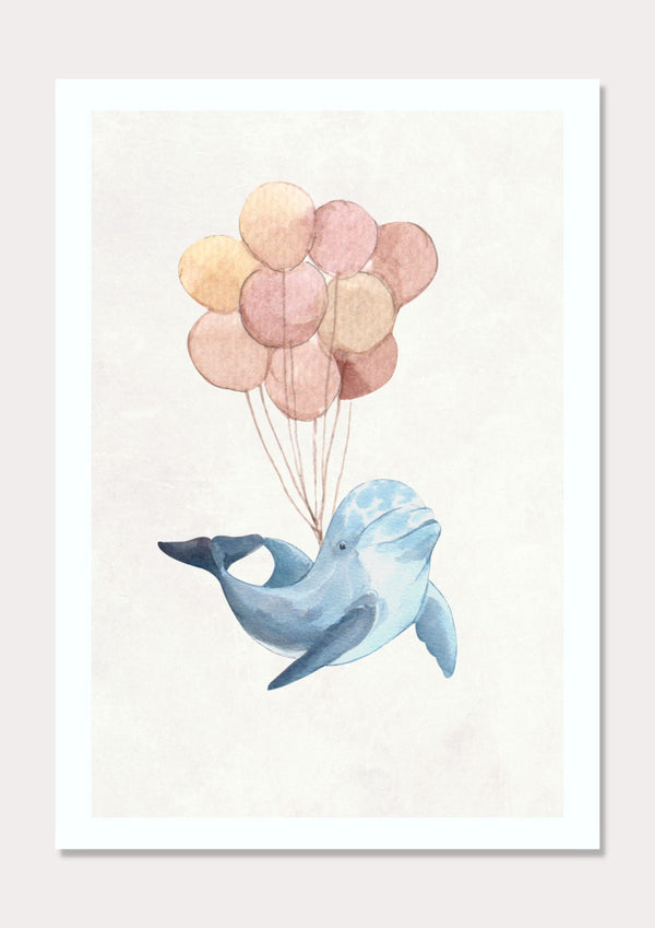 Dolphin Balloon - Wall Art Print