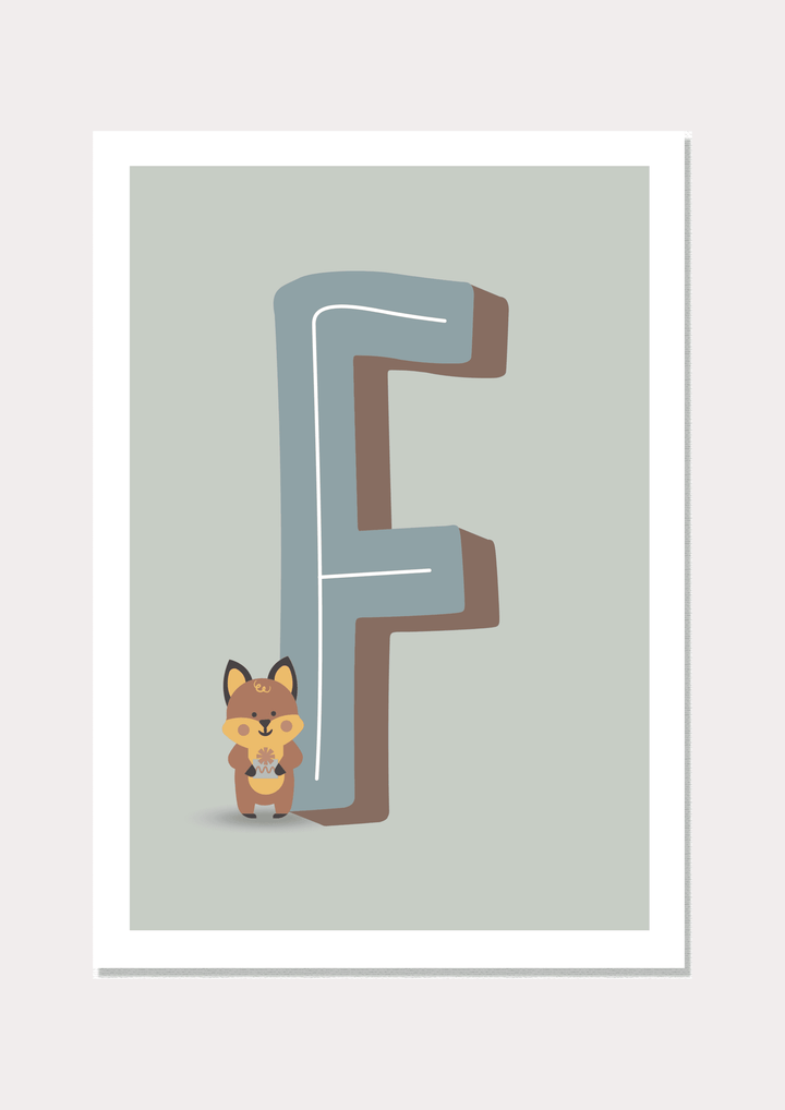 F Is For Fox - Wall Art Print - Nüsk Co.