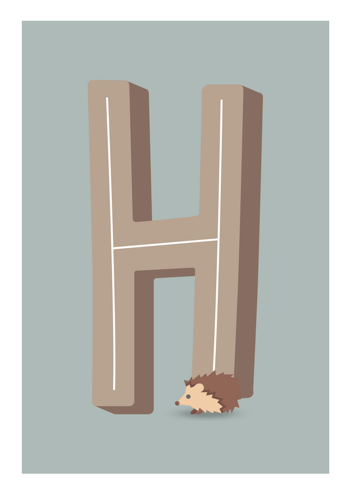 H Is for Hedgehog - Wall Art Print - Nüsk Co.