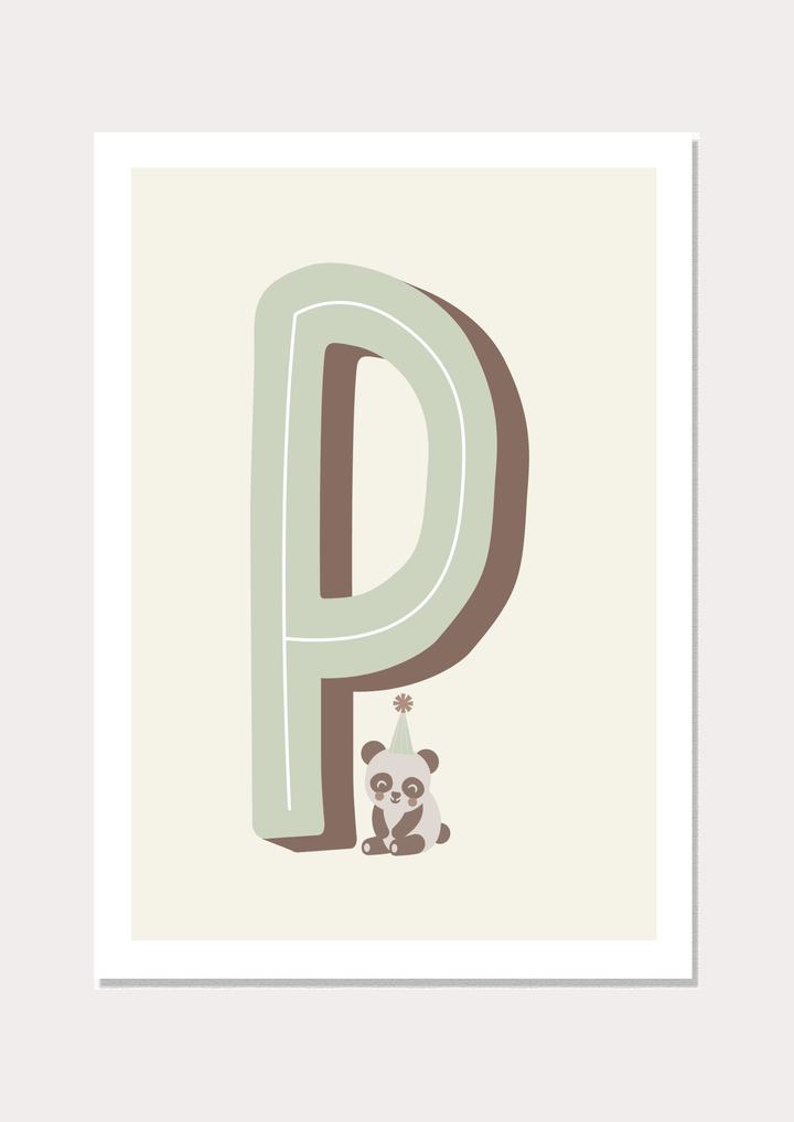 P Is For Panda - Wall Art Print - Nüsk Co.