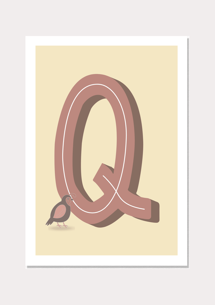 Q Is For Quail - Wall Art Print - Nüsk Co.