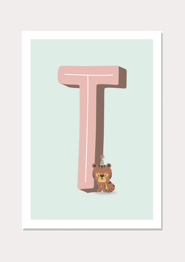 T Is for Tiger - Wall Art Print - Nüsk Co.