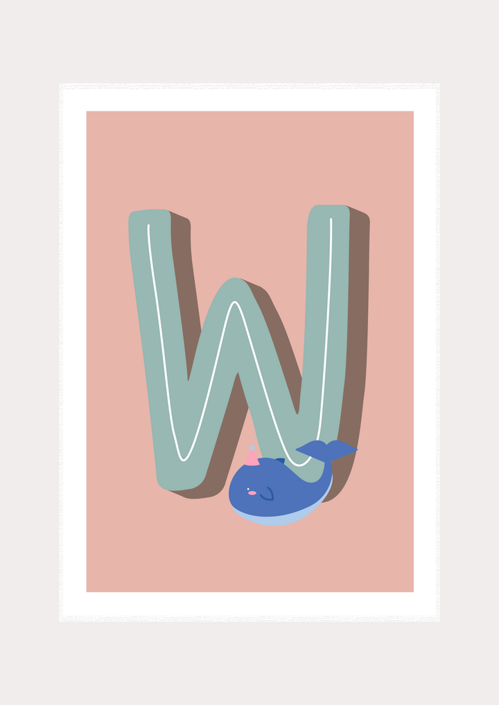 W Is For Whale - Wall Art Print - Nüsk Co.