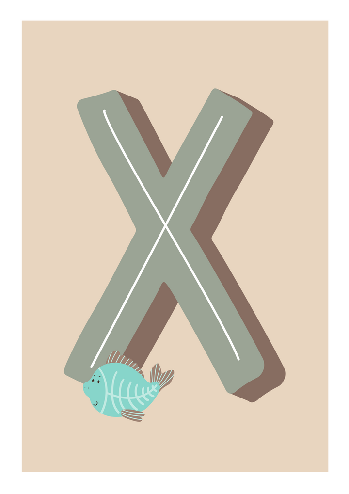 X is For X-Ray Fish - Wall Art Print - Nüsk Co.