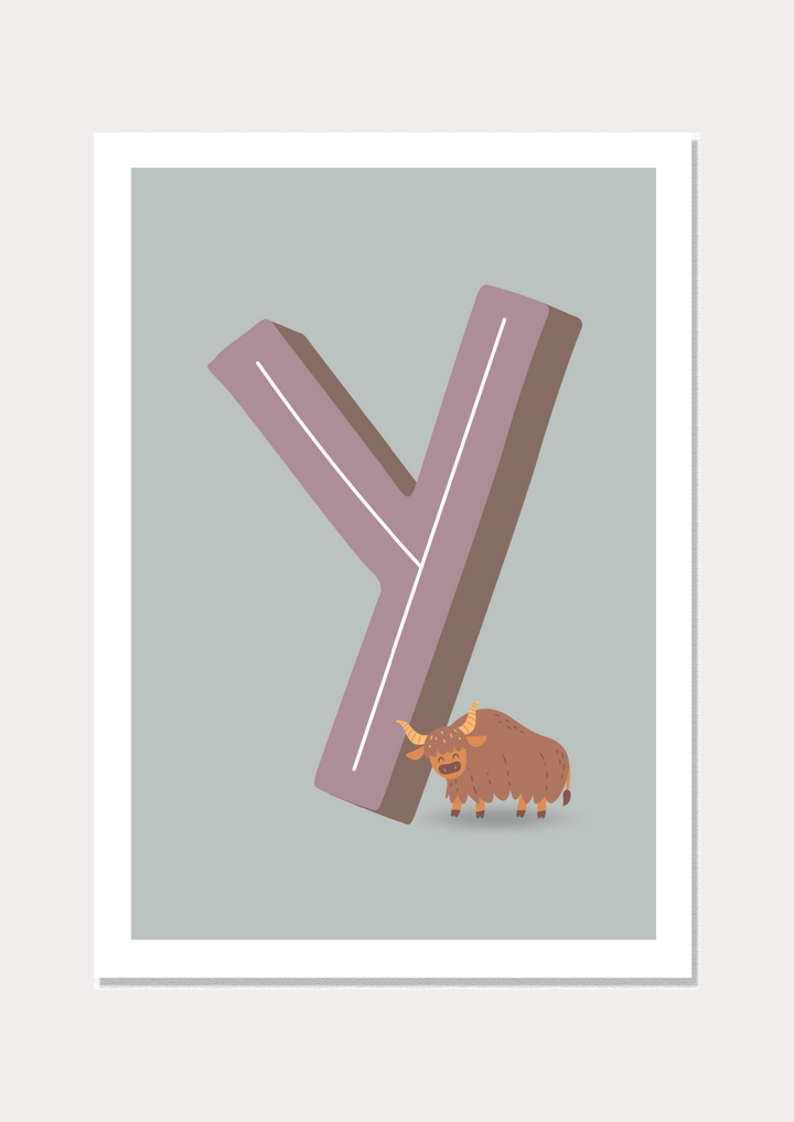 Y Is For Yak - Wall Art Print - Nüsk Co.